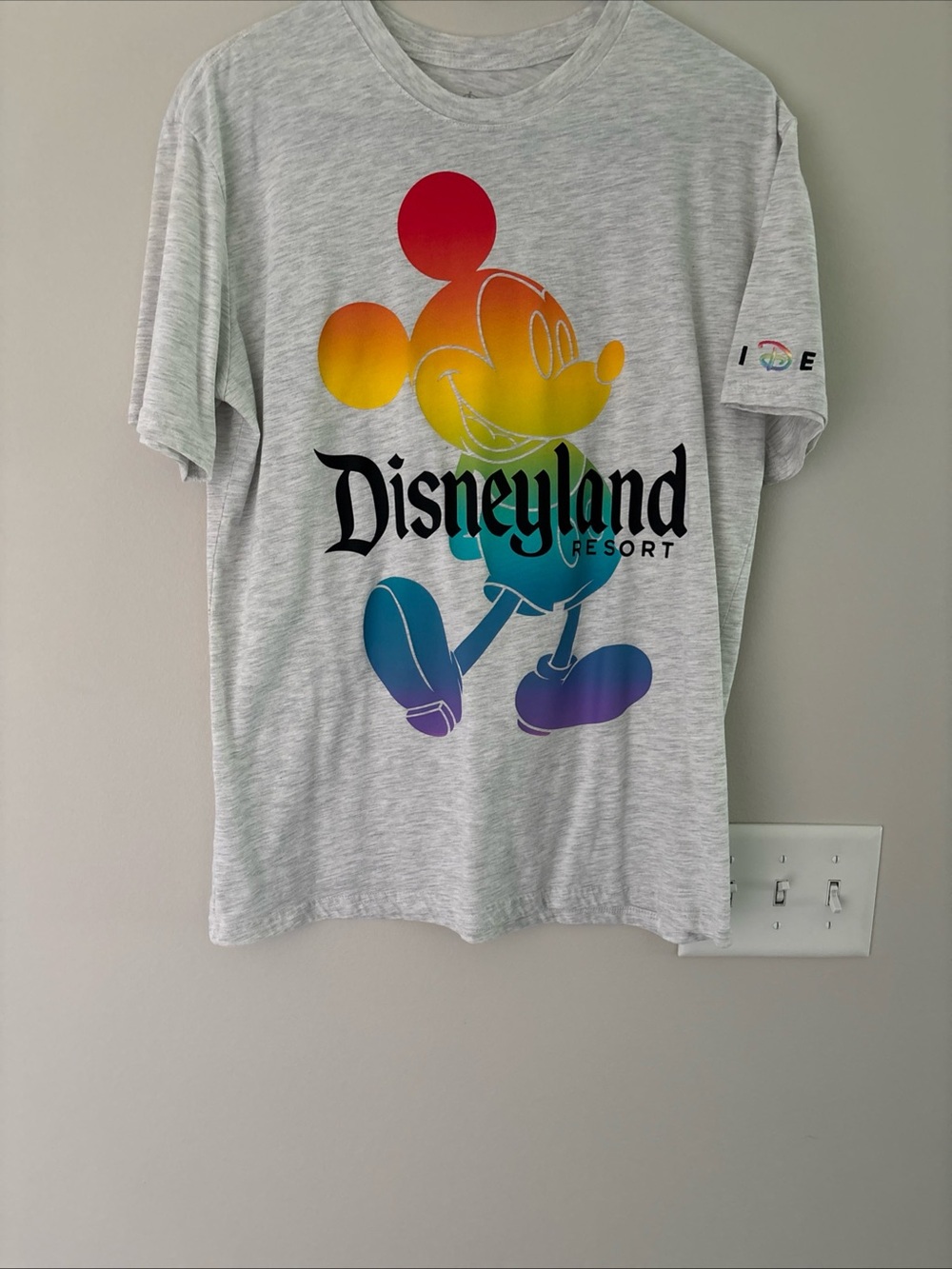 Disney Light Gray Pride Tee with Red Graphic